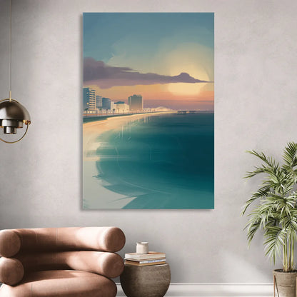 Malecón Tajamar Sunset Living Room - Canvas Wall Art