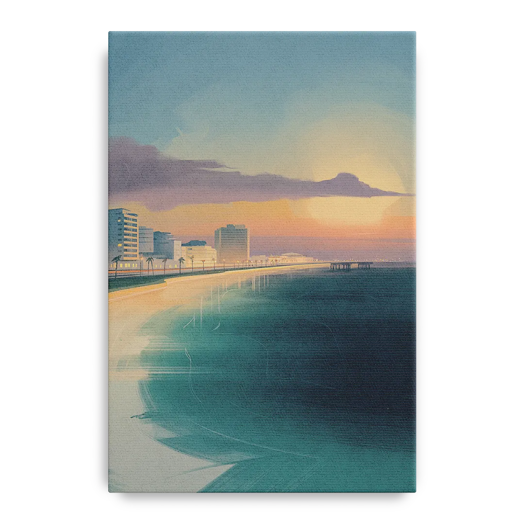 Malecón Tajamar Sunset Front - Canvas Wall Art