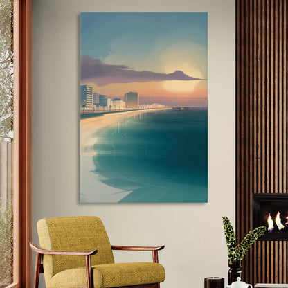 Malecón Tajamar Sunset Sitting Room - Canvas Wall Art