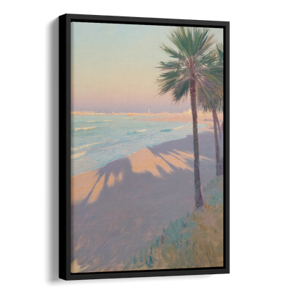 Malvarrosa Beach Side - Black Canvas Wall Art