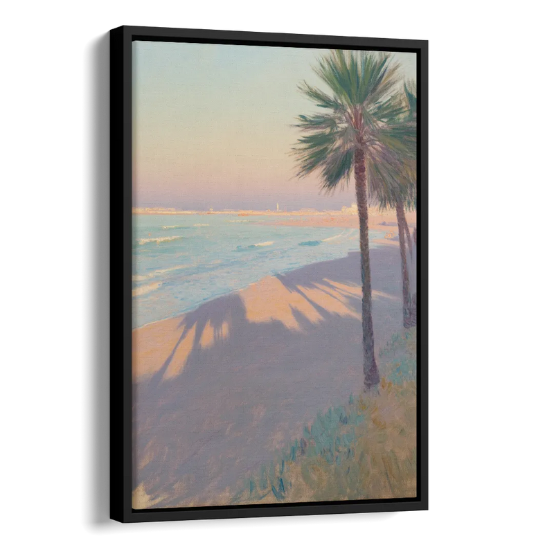 Malvarrosa Beach Side - Black Canvas Wall Art