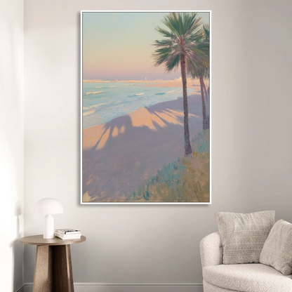 Malvarrosa Beach Sitting Room - White Canvas Wall Art
