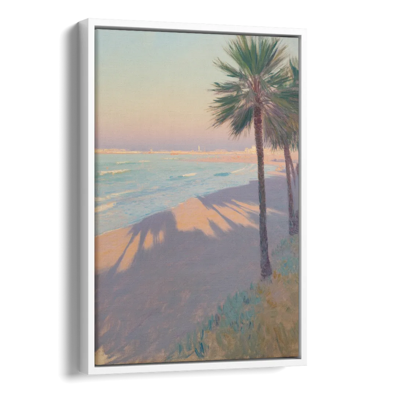 Malvarrosa Beach Side - White Canvas Wall Art