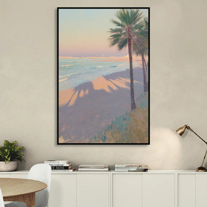 Malvarrosa Beach Sitting Room - Black Canvas Wall Art