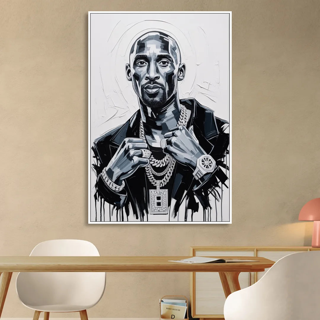 Mamba Living Room - White Canvas Wall Art