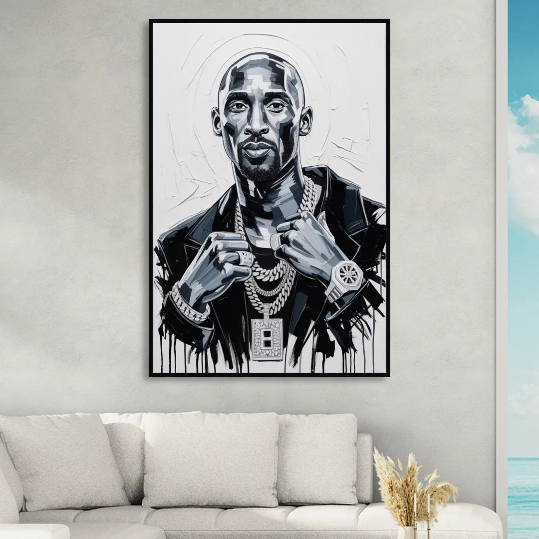 Mamba Living Room - Black Canvas Wall Art