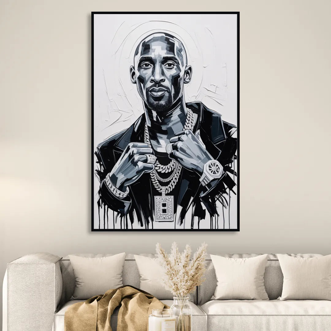 Mamba Sitting Room - Black Canvas Wall Art