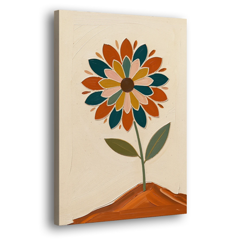 Mandala Wall Art Bloom on a Clay Hill - Canvas Wall Art - Side