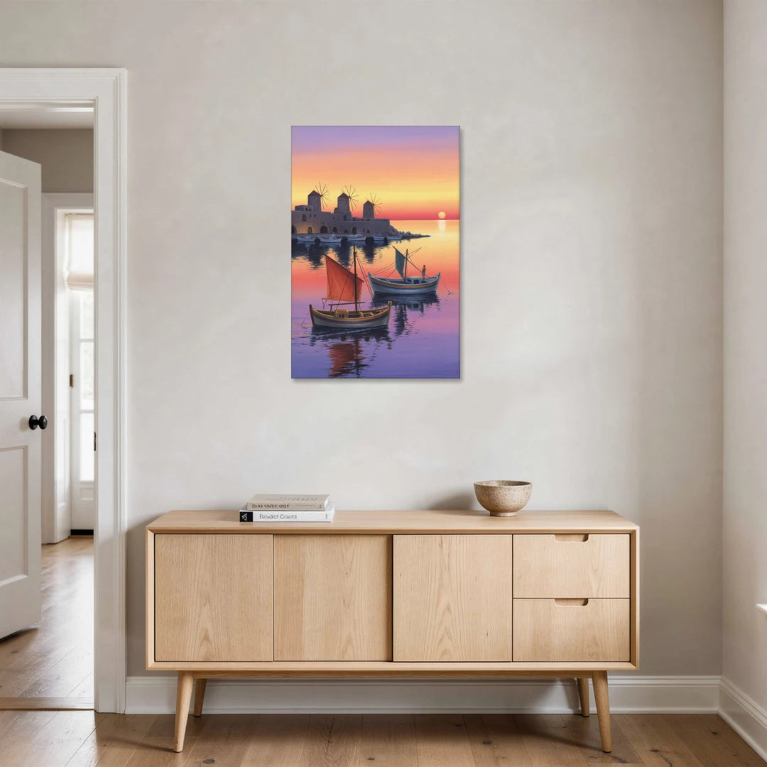 Mandraki Harbor - Canvas Wall Art - Coffee Table - 24x36