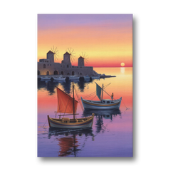 Mandraki Harbor - Canvas Wall Art - Front