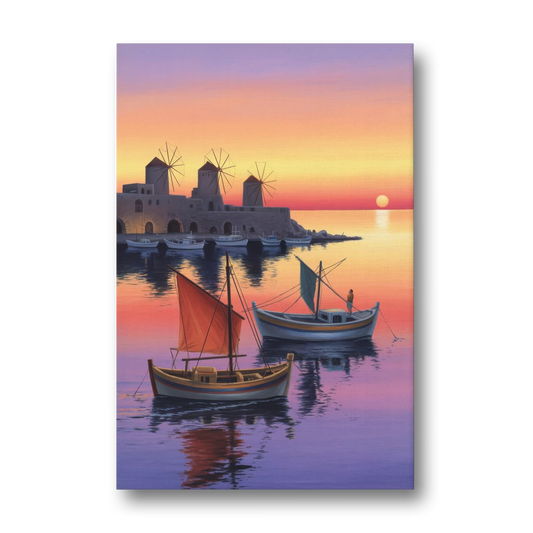 Mandraki Harbor - Canvas Wall Art - Front