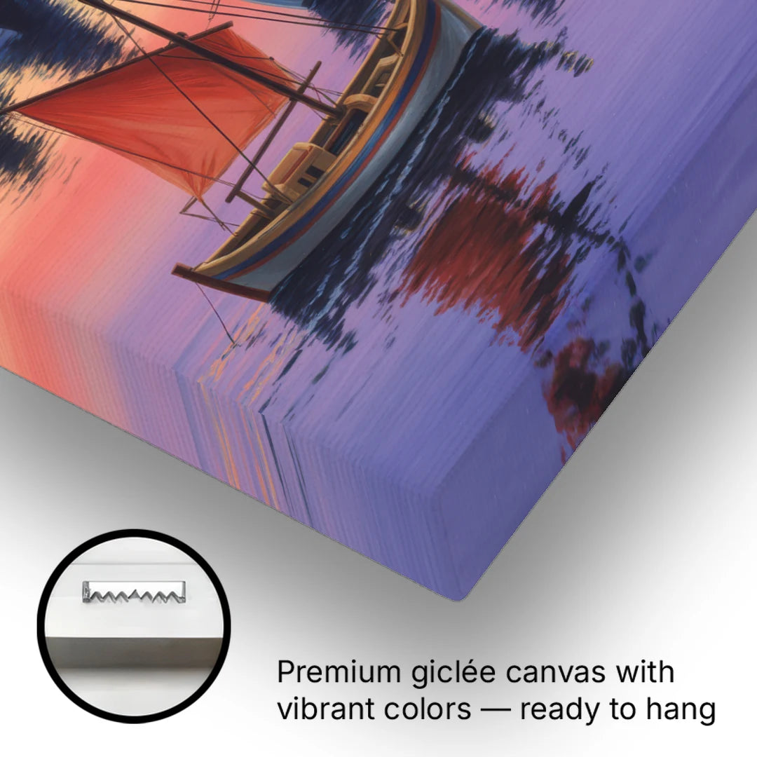 Mandraki Harbor - Canvas Wall Art - Gallery Wrap Corner