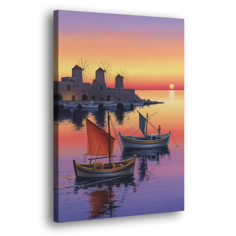 Mandraki Harbor - Canvas Wall Art