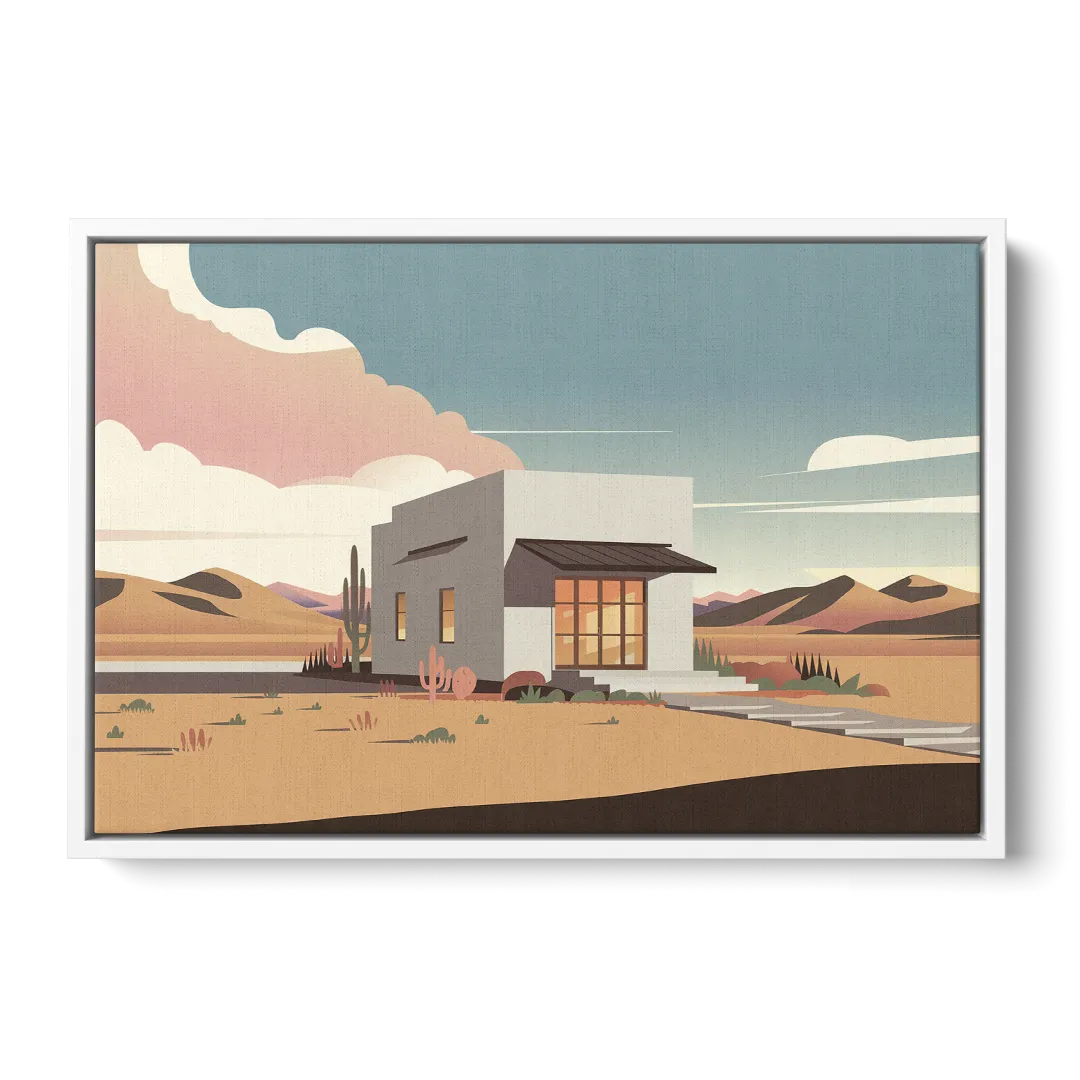 Marfa Artistic Vibes Front - White Canvas Wall Art