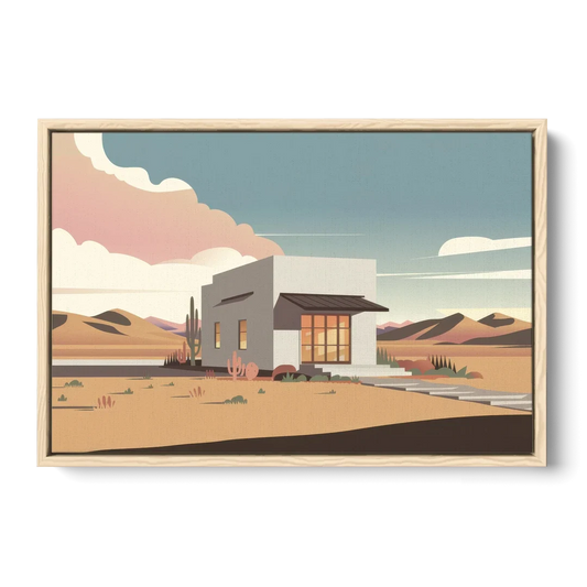 Marfa Artistic Vibes - Oak Framed Canvas Wall Art - Front