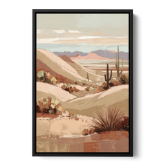 Marfa Desert Landscape - Black Framed Canvas Wall Art - Front