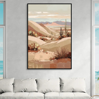 Marfa Desert Landscape Living Room - Black Canvas Wall Art