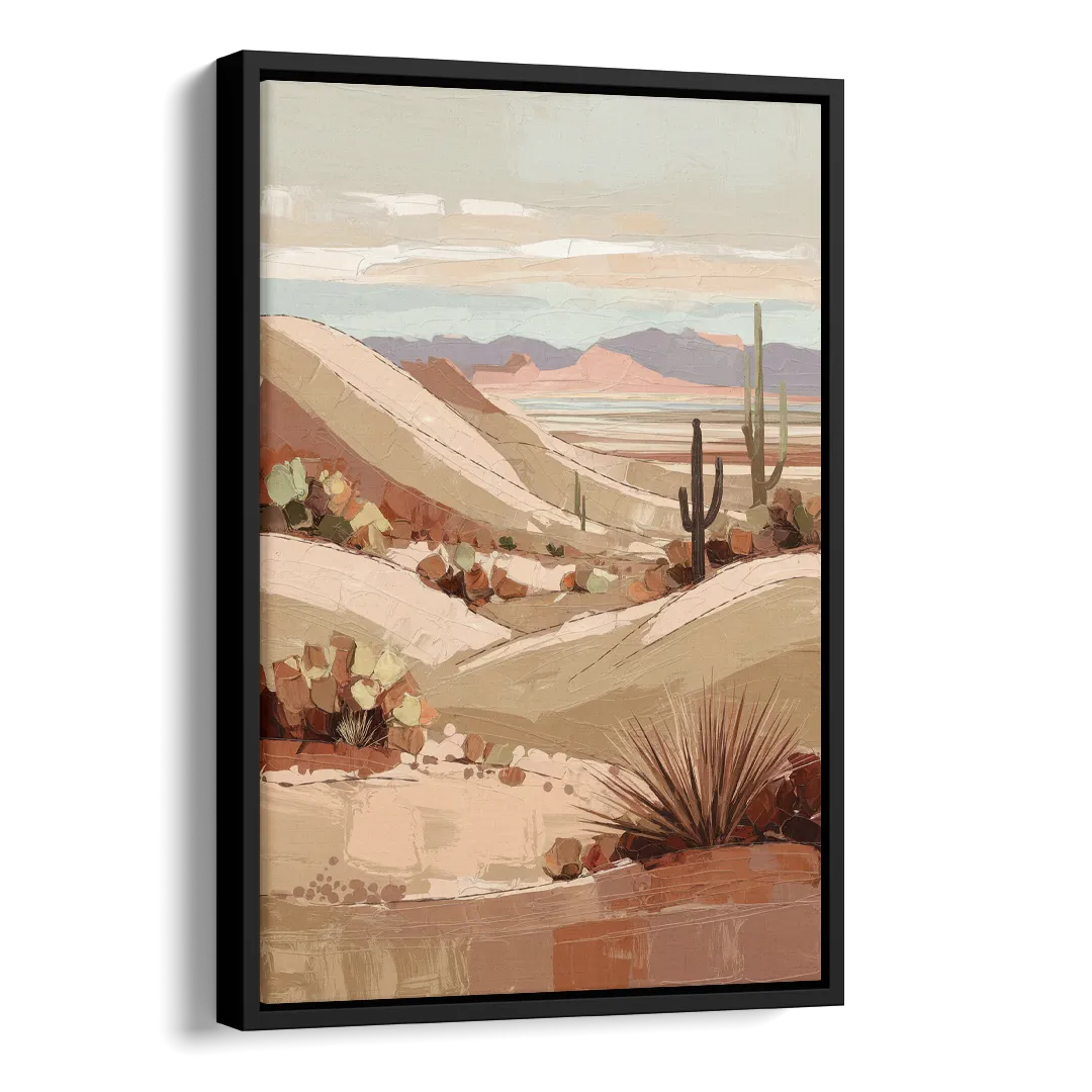 Marfa Desert Landscape Side - Black Canvas Wall Art
