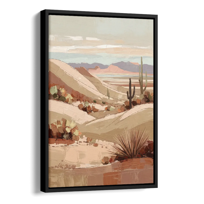 Marfa Desert Landscape Side - Black Canvas Wall Art