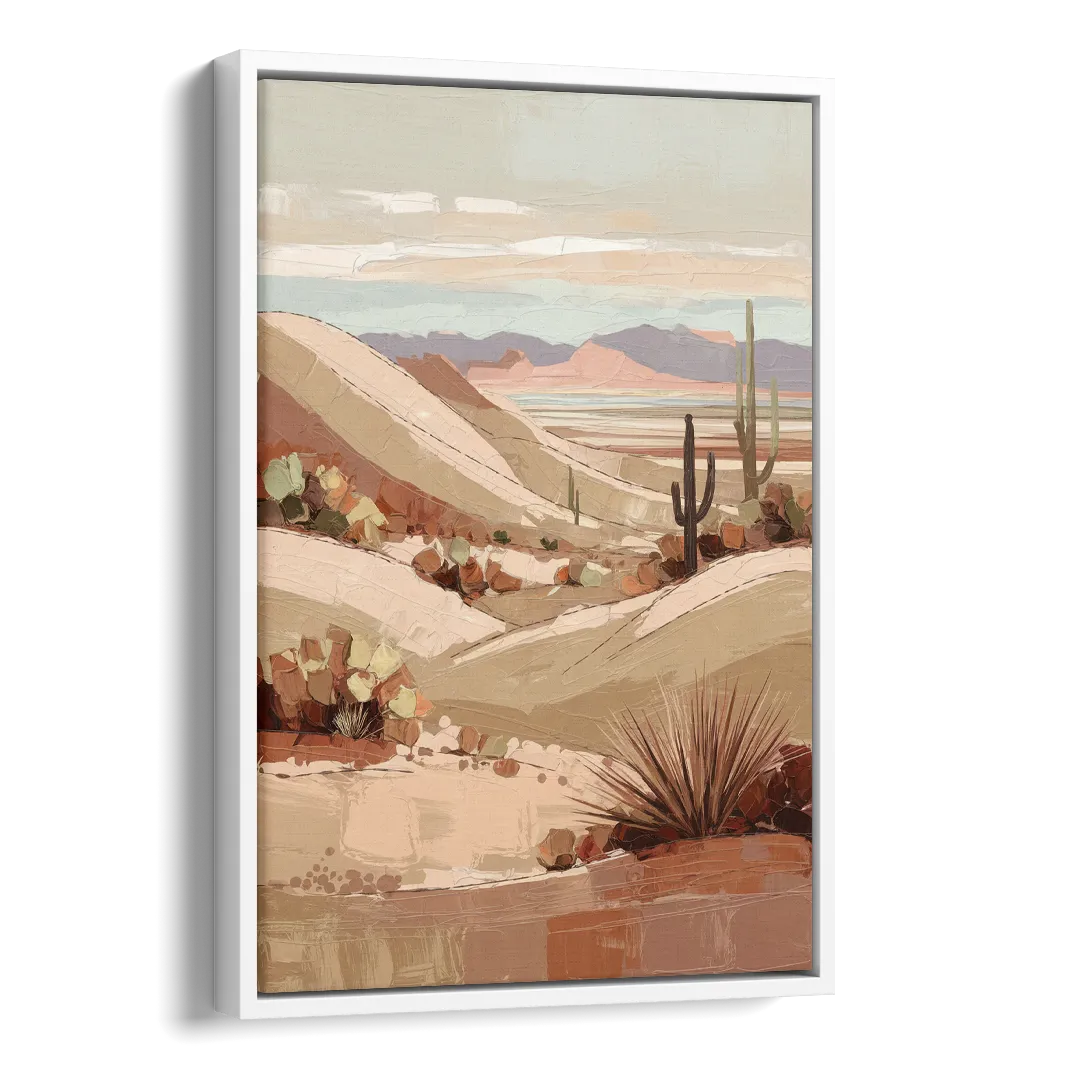 Marfa Desert Landscape Side - White Canvas Wall Art