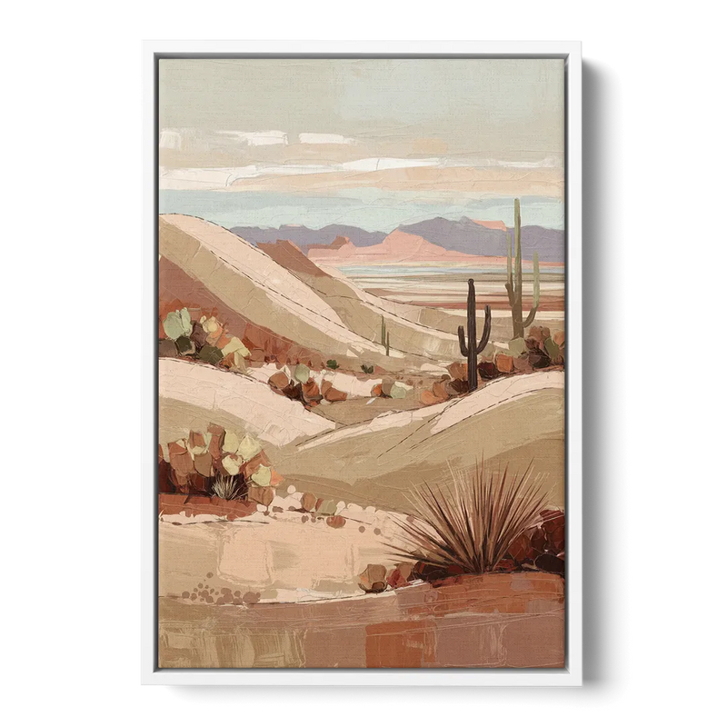 Marfa Desert Landscape Front - White Canvas Wall Art