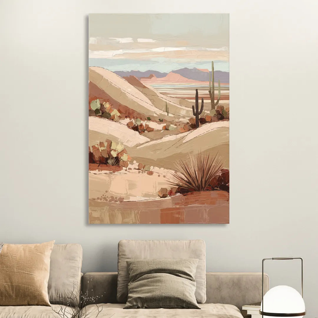 Marfa Desert Landscape Sitting Room - Canvas Wall Art