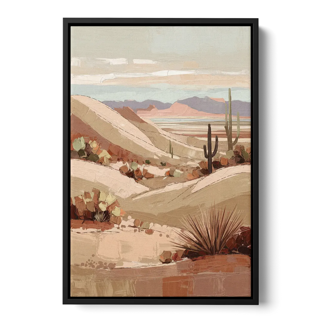 Marfa Desert Landscape Front - Black Canvas Wall Art