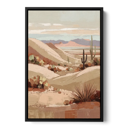 Marfa Desert Landscape Front - Black Canvas Wall Art