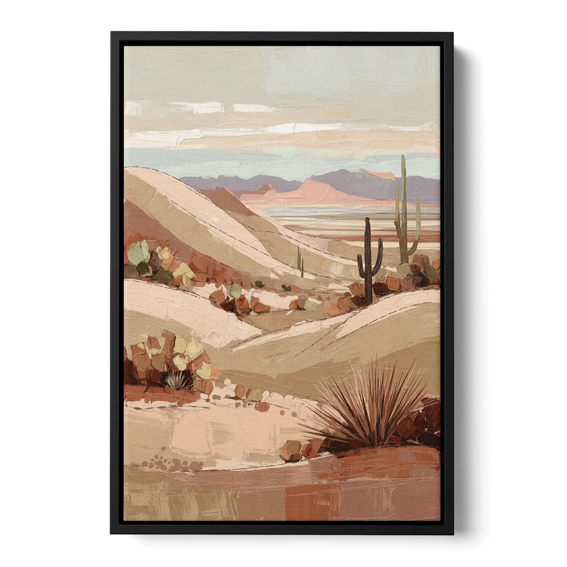 Marfa Desert Landscape Front - Black Canvas Wall Art