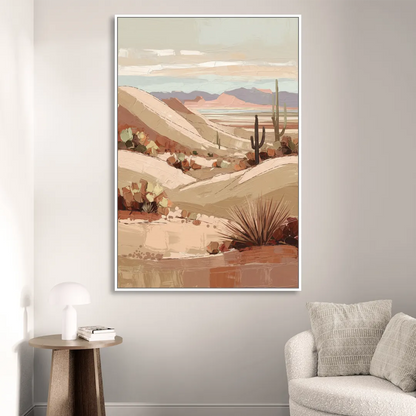 Marfa Desert Landscape Sitting Room - White Canvas Wall Art