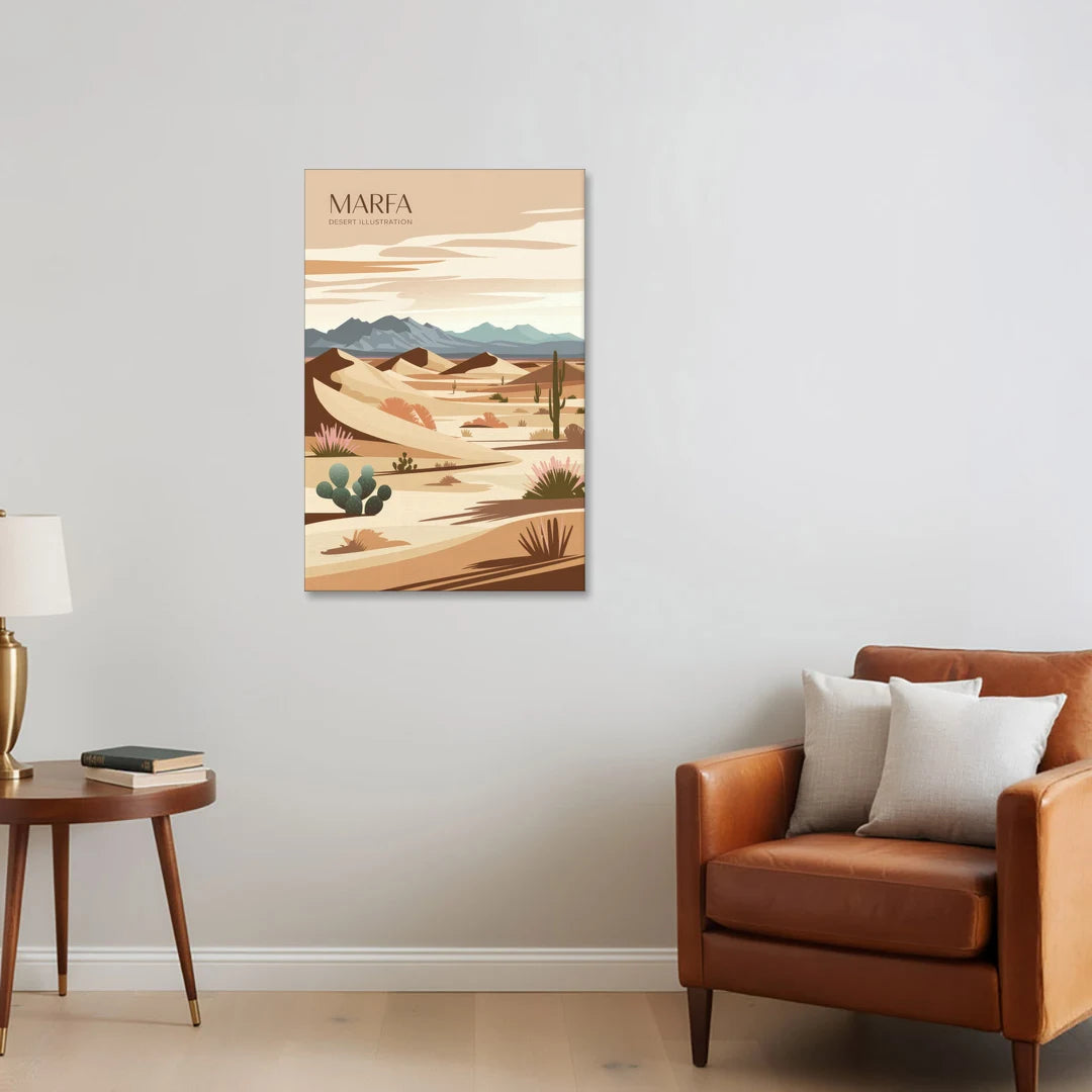 Marfa Desert Modern - Canvas Wall Art - Sofa - 24x36