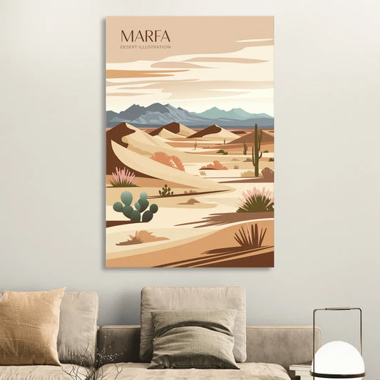 Marfa Desert Modern Living Room - Canvas Wall Art