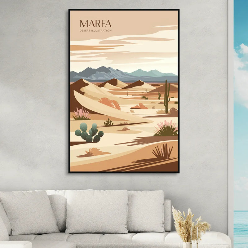 Marfa Desert Modern Sitting Room - Black Canvas Wall Art