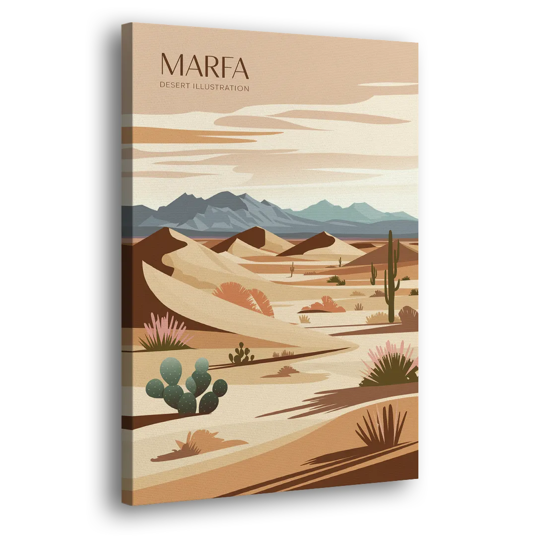 Marfa Desert Modern Side - Canvas Wall Art