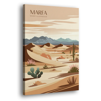 Marfa Desert Modern Side - Canvas Wall Art