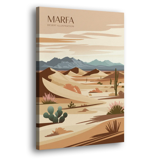 Marfa Desert Modern Side - Canvas Wall Art