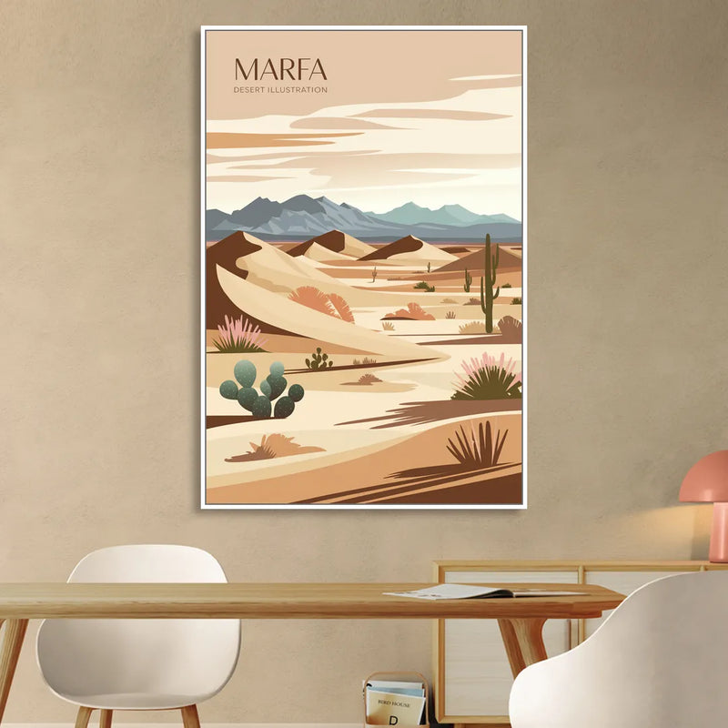 Marfa Desert Modern Sitting Room - White Canvas Wall Art