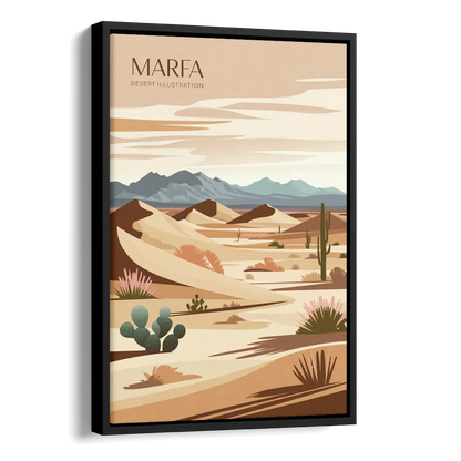Marfa Desert Modern Side - Black Canvas Wall Art