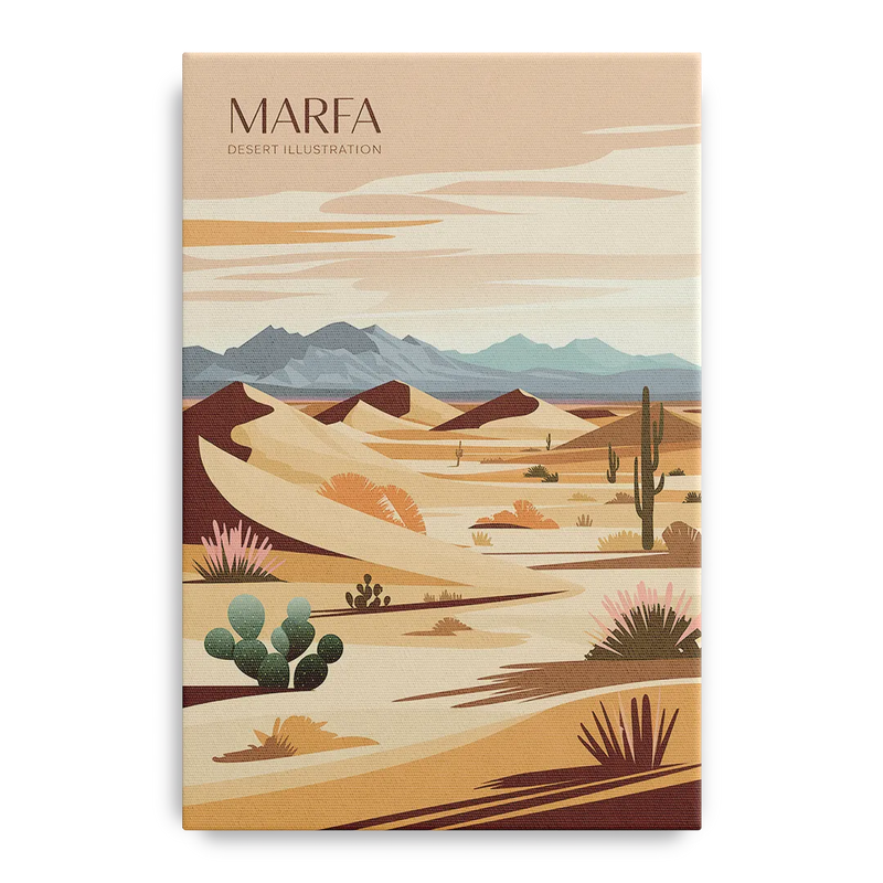 Marfa Desert Modern Front - Canvas Wall Art