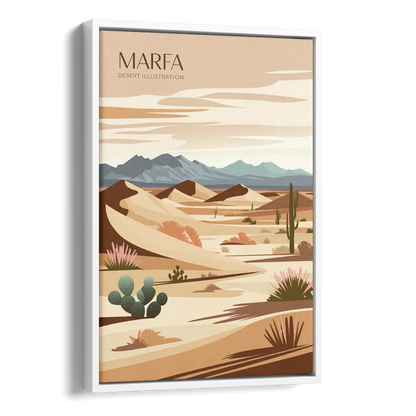 Marfa Desert Modern Side - White Canvas Wall Art