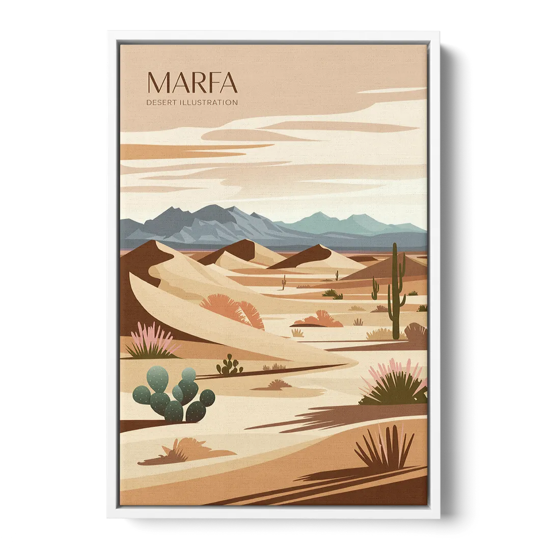 Marfa Desert Modern Front - White Canvas Wall Art
