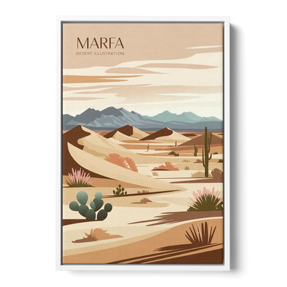 Marfa Desert Modern Front - White Canvas Wall Art