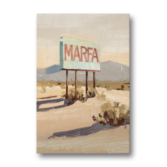 Marfa Iconic Sign - Canvas Wall Art - Front