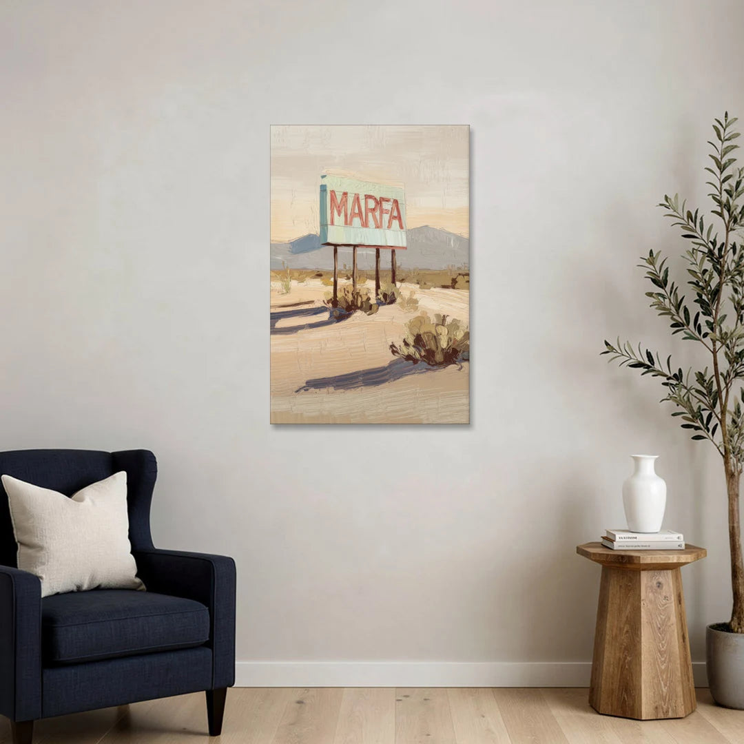 Marfa Iconic Sign - Canvas Wall Art - Sofa - 24x36