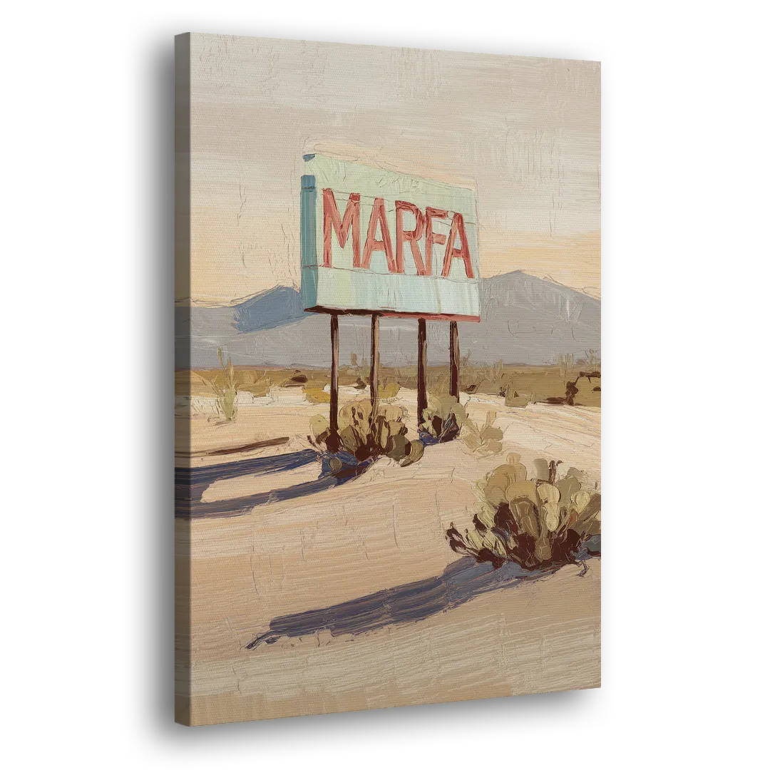 Marfa Iconic Sign Side - Canvas Wall Art