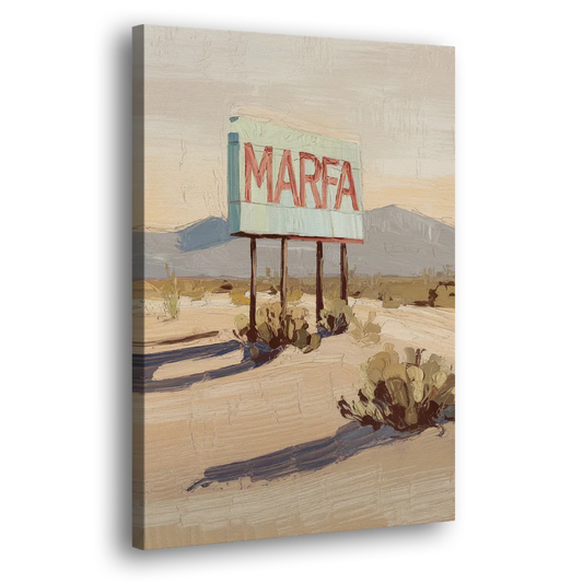 Marfa Iconic Sign Side - Canvas Wall Art