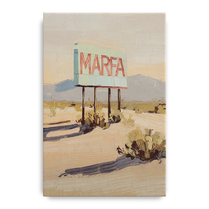 Marfa Iconic Sign Front - Canvas Wall Art
