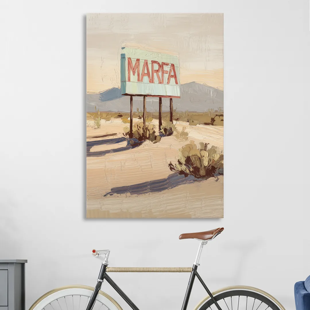 Marfa Iconic Sign Living Room - Canvas Wall Art