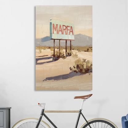 Marfa Iconic Sign Living Room - Canvas Wall Art