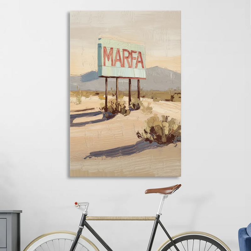 Marfa Iconic Sign Living Room - Canvas Wall Art